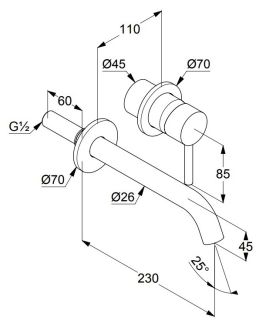 Встраиваемый смеситель для раковины Kludi Bozz хром 382450576